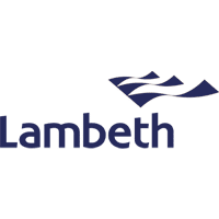 Logo of Lambeth with stylized blue waves above the word "Lambeth" in blue text, reminiscent of Milton Keynes Council’s coherence. ©Mobysoft