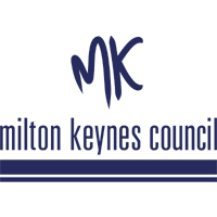 The logo of Milton Keynes Council displays stylized blue letters "MK" over the words "milton keynes council" in blue, with two horizontal lines beneath it. This emblem supports initiatives like social housing software as part of their community-focused approach. ©Mobysoft